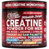 Clean Nutra Creatine Powder Bottle with clear label supports tough training sessions.