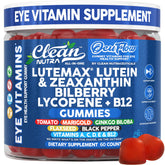 Clean Nutra eye vitamins gummies bottle front supports daily eye comfort and focus.