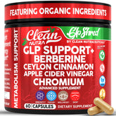 Clean Nutraceuticals bottle front view showing GLP Shred for convenient daily support