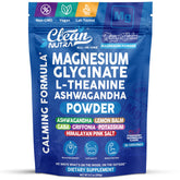 Clean Nutra magnesium glycinate powder bottle, ready for daily calm and focus.