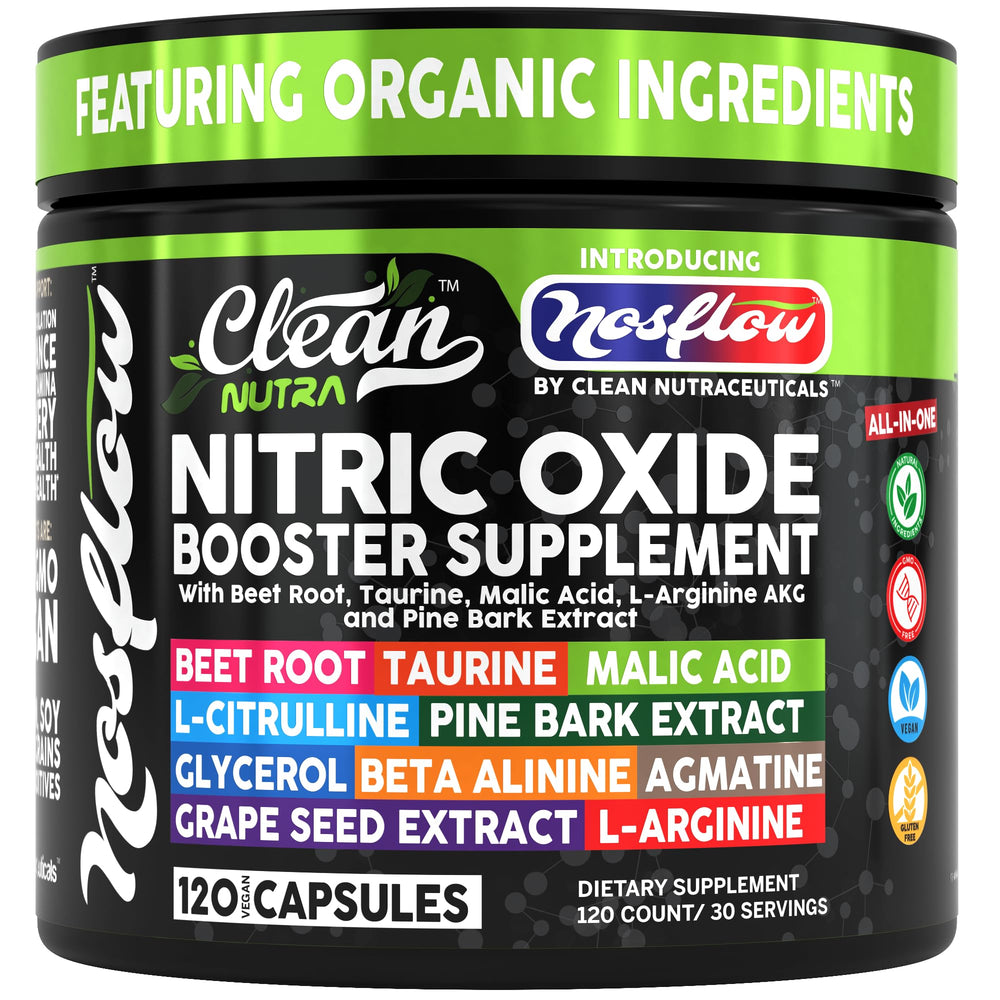 NosFlow bottle pour demonstrates nitric oxide support for workouts.