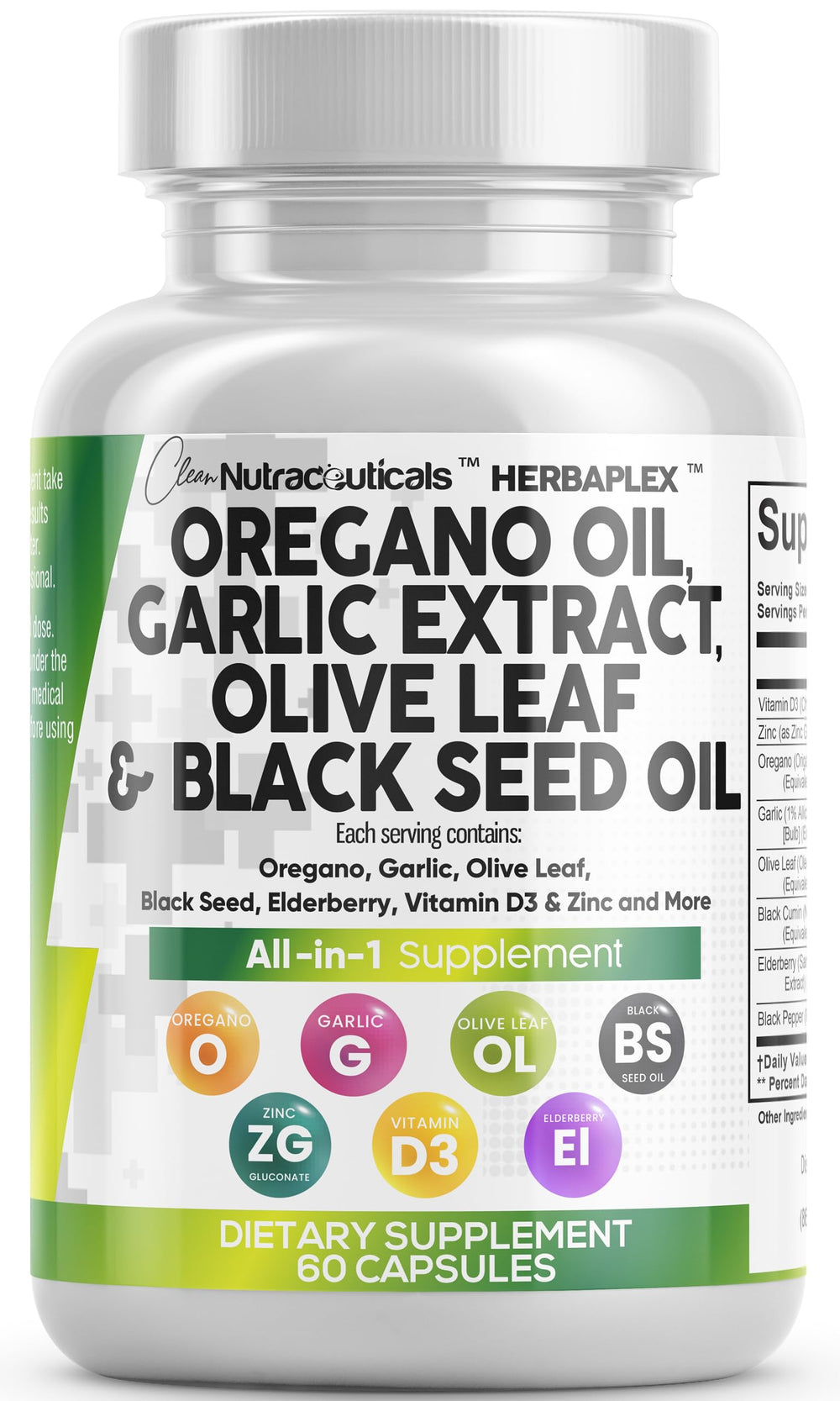 Clean Nutra Oregano Oil Capsules pack displaying immune support potential.