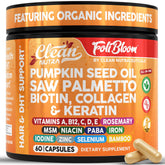 Clean Nutra pumpkin seed oil capsules bottle for follicle nourishment and fuller-looking hair
