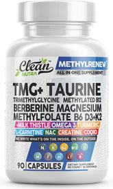 Clean Nutra TMG bottle front for daily methylated multivitamin support