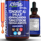 Clean Nutra Tongkat Ali Liquid Drops bottle for energy and vitality support
