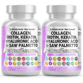 Clean Nutraceuticals collagen pills 1000mg bottle front for hair and skin nourishment.