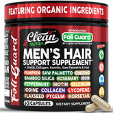 Clean Nutraceuticals Foli Guard bottle for men, highlighting hair growth formula.