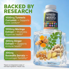 Clean Nutraceuticals moringa-leaf powder capsules highlighting plant-based antioxidants.