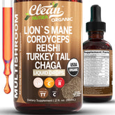 Clean Nutraceuticals mushroom liquid drops bottle for daily wellness