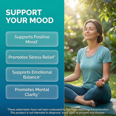Clean Nutraceuticals Positeava capsules close-up for daily mood support.