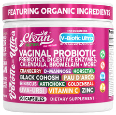 Clean Nutraceuticals Vaginal Probiotics bottle for daily balance and comfort