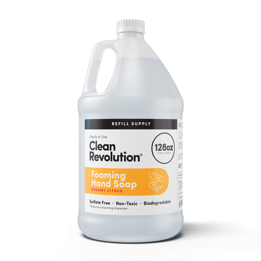 Clean Revolution refill front view shows ready-to-use formula with gluten-free Dreamy Citrus aroma.