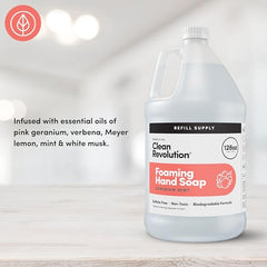 Clean Revolution geranium mint fragrance enhances your handwashing routine.