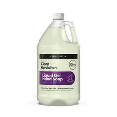 Clean Revolution lavender hand soap bottle pour with easy dispensing
