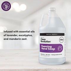Clean Revolution refill gallon emphasizes cost-effective eco refills reducing plastic waste.