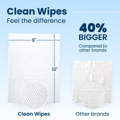 Clean Skin Club XL Premium Face Wipes close up texture shows large wipe.