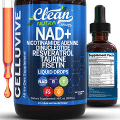 Clean Nutra Liposomal NAD Resveratrol bottle for daily energy support