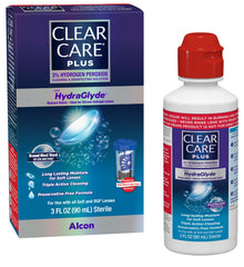 Clear Care Plus travel pack bottle ready for on-the-go lens cleaning.