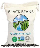 Clear Creek black beans 4lb package, a pantry staple for versatile recipes.
