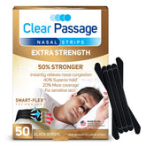Clear Passage extra-strength nasal strips box front for reliable airflow