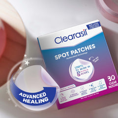 Clearasil Patches being removed by lifting borders away from skin.