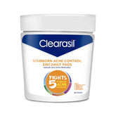 Clearasil Stubborn Acne Control 5in1 pads pack for daily cleansing and oil reduction.