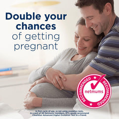 Clearblue Advanced Digital Ovulation Test smiley display provides easy-to-read results