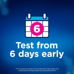 Clearblue test drops in urine sample close-up for early results.