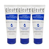 Cleure Original No Fluoride toothpaste tube on white surface for sensitive teeth care.