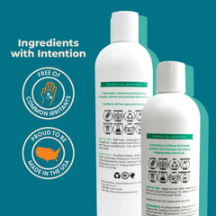 Cleure set packaging closeup shows two bottles and clean, sulfate-free ingredients.