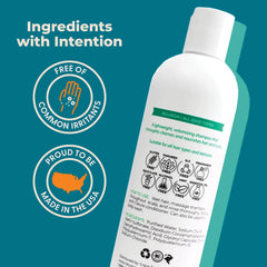 Cleure shampoo lather close-up illustrating a gentle cleanse for dry or color-treated hair