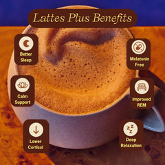 Clevr Sleeptime SuperLatte L-Theanine calm effect in a cup.
