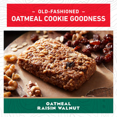 The CLIF Bar oatmeal raisin walnut on-the-go packaging signals convenience.