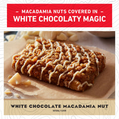 CLIF Bar White Chocolate Macadamia Nut bar in hand for on-the-go fuel