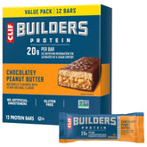 CLIF BUILDERS chocolate peanut butter bar shows protein-packed energy for workouts