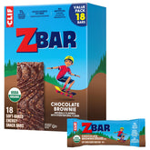 Clif Kid Zbar Chocolate Brownie pack front showing organic energy snack for lunchboxes.