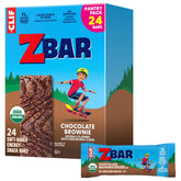 Clif Kid ZBar Chocolate Brownie packshot shows organic, non-GMO bars ready for lunchboxes.