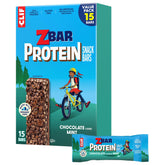 Clif Kid ZBar Protein Chocolate Mint bars in a box for lunchbox energy.