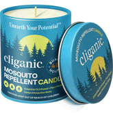Cliganic Mosquito Repellent Candle in 9oz tin for buzz-free outdoor evenings.