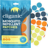 Cliganic mosquito repellent stickers in four colors for outdoor use
