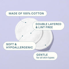 Cliganic Premium Cotton Rounds soft fiber closeup for ultra-soft skin contact