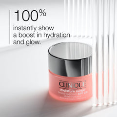 Clinique Moisture Surge SPF 28 sheer on skin blend; natural-looking finish