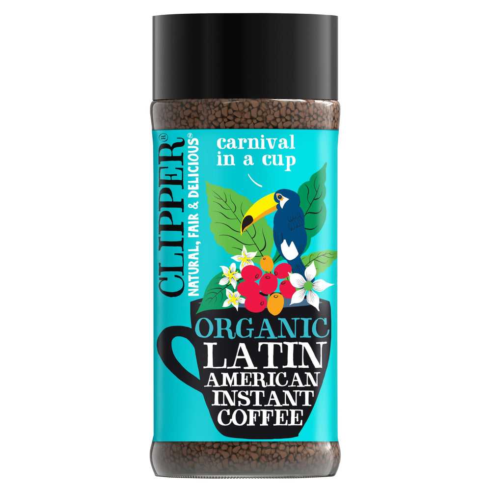 Clipper Coffee organic Latin American instant in a jar, smooth morning flavor