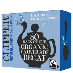 Clipper Tea organic decaf black tea bags ideal for crisp iced tea.