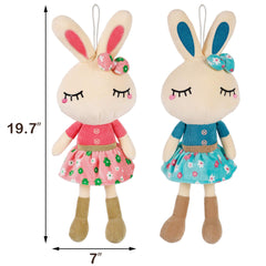 Cllayees Easter bunny plush blue front view highlighting huggable size.