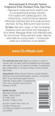 CLn 2-in-1 rich foam lathers gently on skin and scalp.