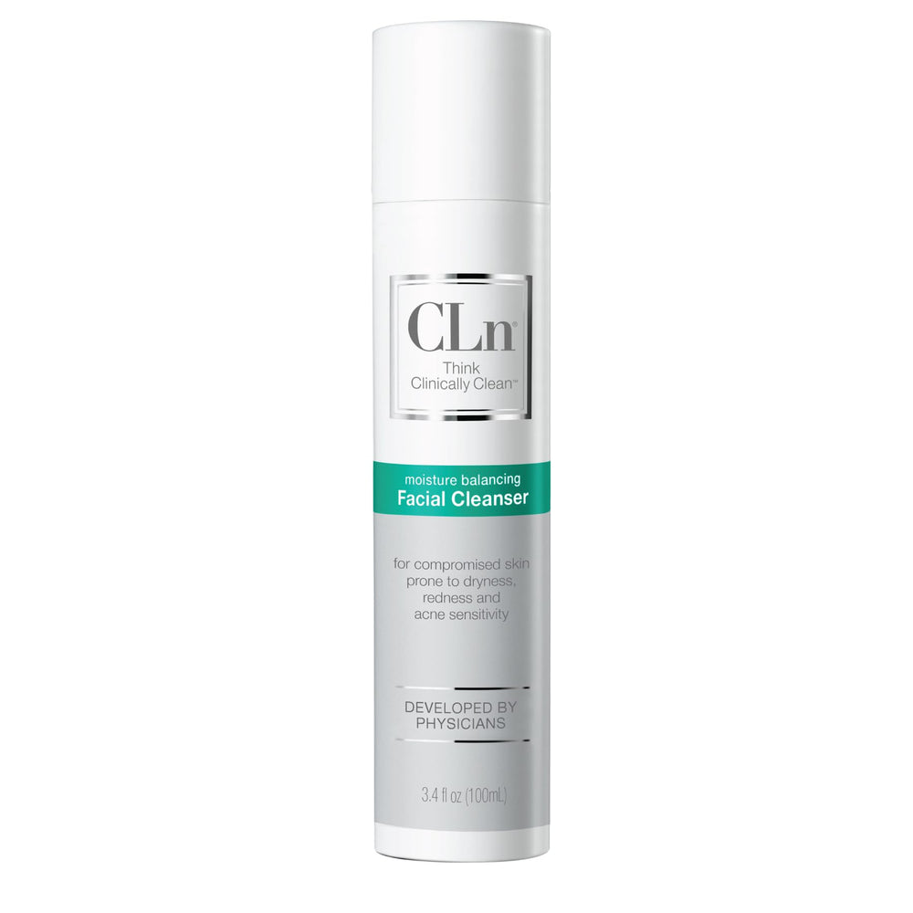 CLn facial cleanser bottle front with fragrance-free, gentle hydration for sensitive skin