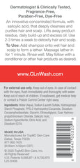 CLn Shampoo label closeup highlights fragrance-free hypoallergenic formula for sensitive scalps