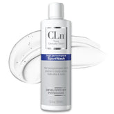 CLn SportWash bottle front highlighting fragrance free formula for athletes