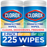 Clorox Disinfecting Wipes packaging showcases sparkling scent for spring cleaning.